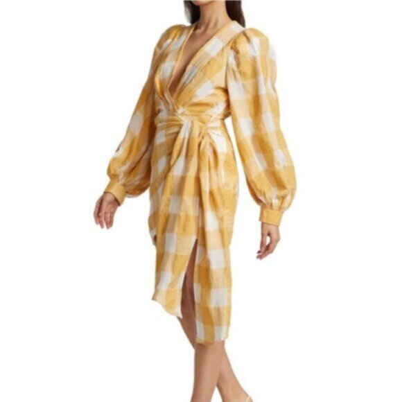 Acler Sutherland Checkered Wrap Mini Dress - Picture 4 of 16